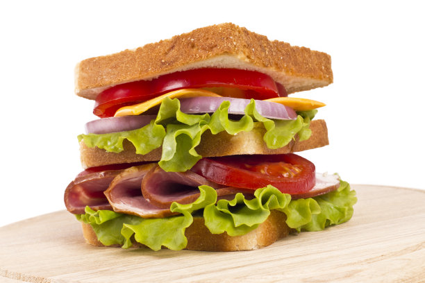 分离在白色上的三明治图片下载