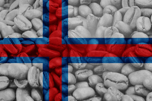 法罗群岛国旗背景咖啡豆图片下载