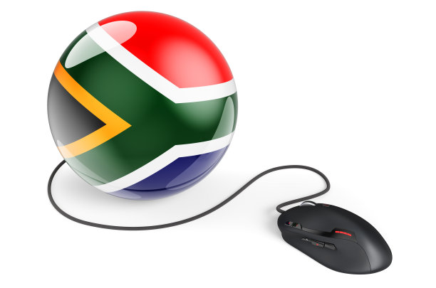 带有南非国旗的电脑鼠标。南非互联网网络的概念。三维渲染图片下载