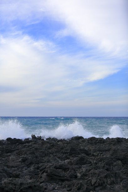 济州岛秋天的美丽海浪图片下载