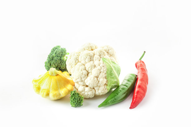 白色背景上的生蔬菜图片下载