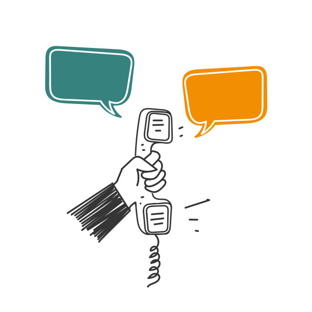 手绘涂鸦泡泡谈话从旧电话插图图片下载