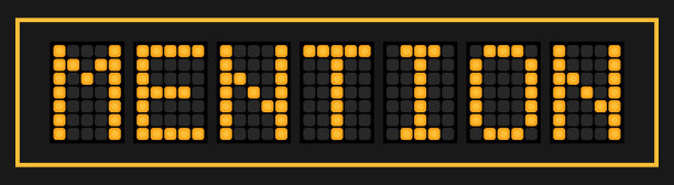 橙色led横幅上的字提到在黑色背景图片下载