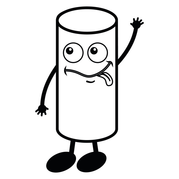 人物，彩色三维卡哇伊几何形状，黑色轮廓，涂鸦风格，儿童插画图片下载