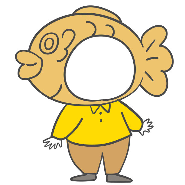 鱼形包头服装插画面部合成。图片下载