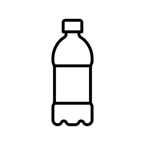 水瓶图标矢量设计模板在白色背景图片下载