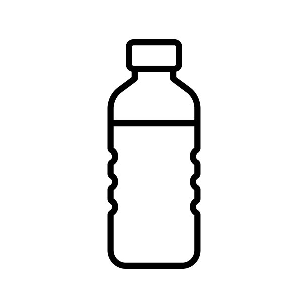 水瓶图标矢量设计模板在白色背景图片下载