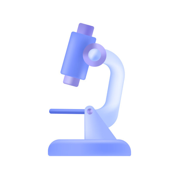 蓝色实验室显微镜3D图标图片下载