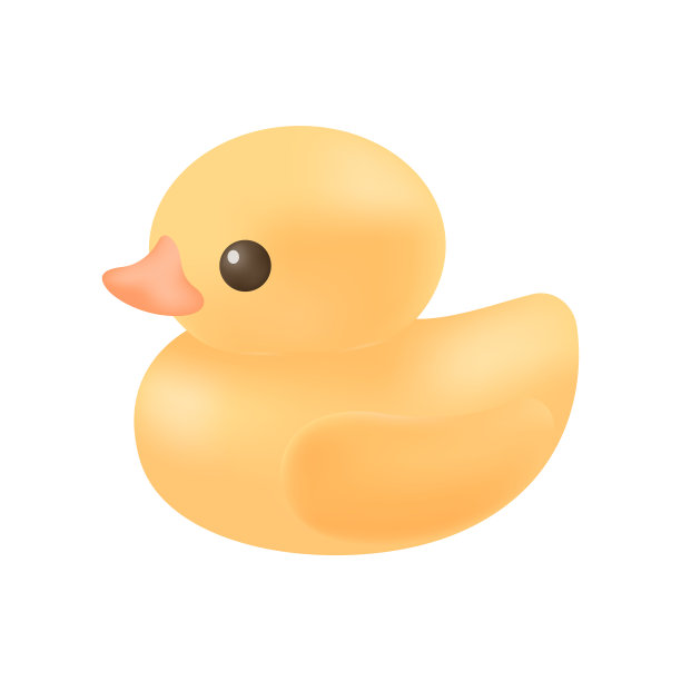 黄色橡胶鸭洗澡和玩在浴缸3D图标图片下载