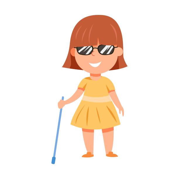 残疾儿童矢量插图。白色背景上的卡通小孩图片下载