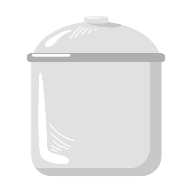 厨房用具和工具，高封闭式炖锅。用于烹饪、煎炸或食用食物的附件矢量插图。卡通孤立在白色上图片下载