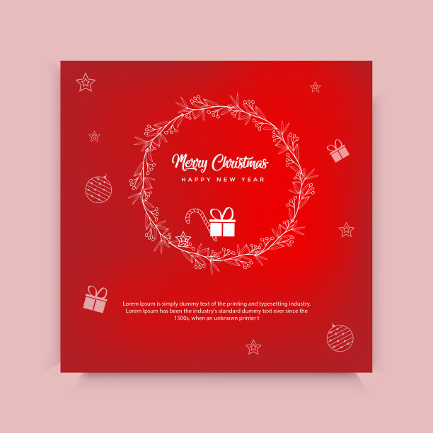 圣诞快乐横幅设计|圣诞横幅矢量艺术图片下载