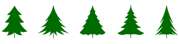 圣诞树图标。冷杉树插图。孤立的变化图片下载