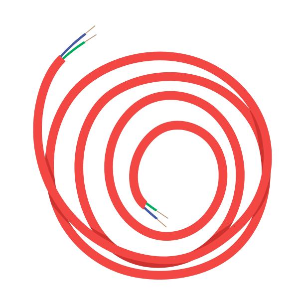 扭断的红色电缆。电源、连接的损坏电线的矢量图。卡通撕裂电线与插头隔离在白色图片下载