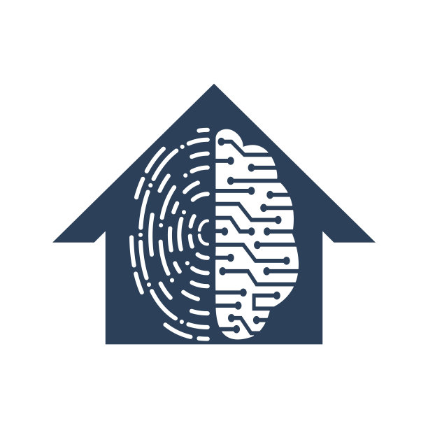矢量标志图标与大脑和指纹。图片下载