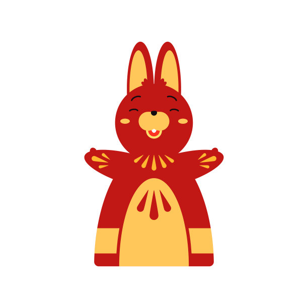 兔吉祥物2023年中国新年装饰图标矢量平面插画日本农历符号图片下载