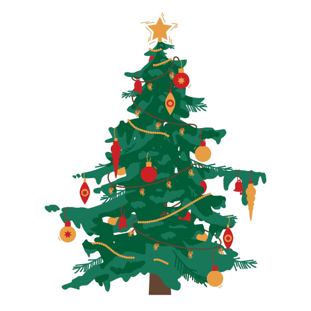 圣诞树的孤立插图图片下载