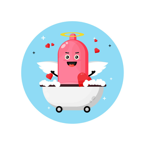 可爱的天使套套泡在爱的浴缸里图片下载