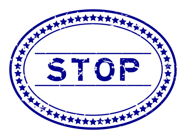 垃圾蓝色停止字椭圆形橡胶印章邮票在白色的背景图片下载