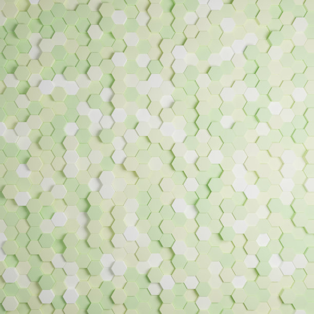 3D渲染未来蜂巢马赛克，抽象背景。逼真的几何网格细胞结构。科幻背景与六边形网格。图片下载