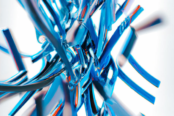 凌乱的蓝色线作为背景或墙纸的抽象插图图片下载