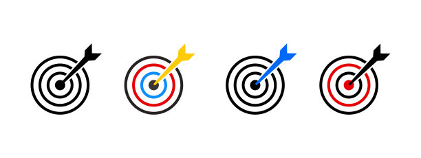 目标和箭头图标。图片下载