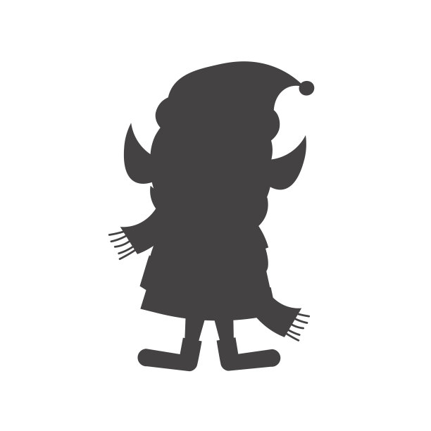 圣诞精灵的剪影孤立。圣诞精灵插图。节日矢量装饰元素。每股收益图片下载