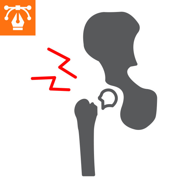 髋部骨折固体图标图片下载