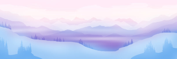 冬季景观，群山在夕阳的照耀下，尽收眼底图片下载