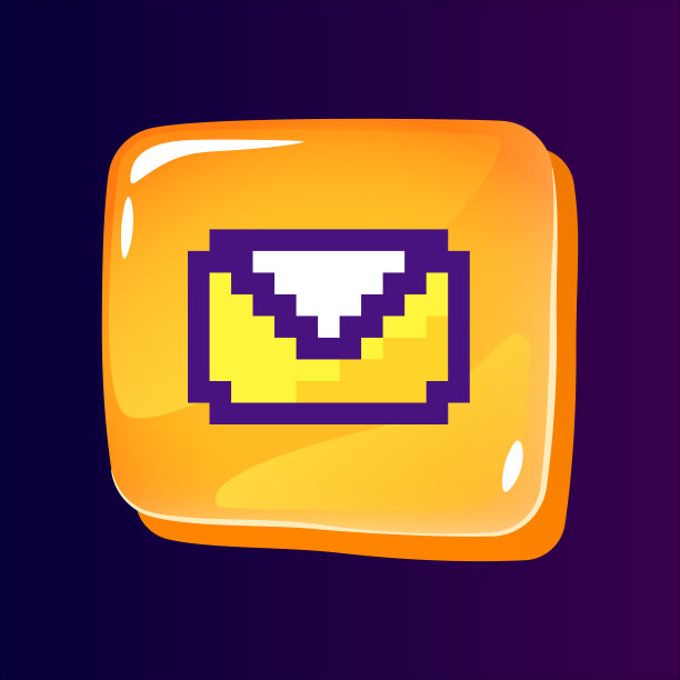 信封光滑的ui按钮与像素颜色图标图片下载