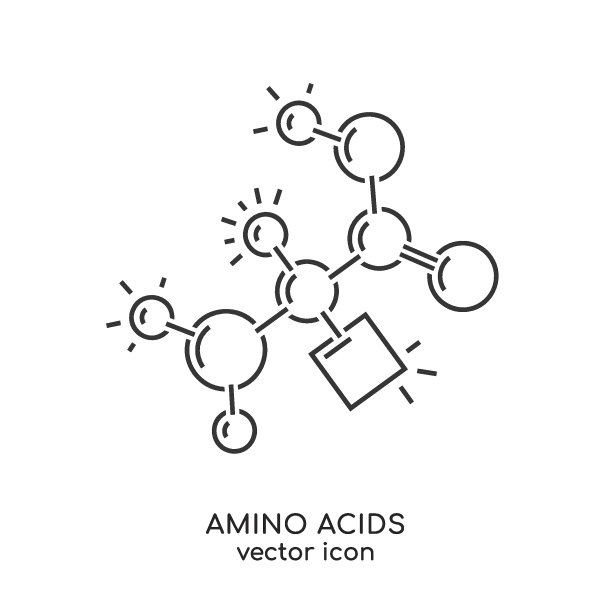 氨基酸图标。黑色的标志。可编辑的矢量图。图片下载