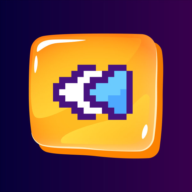 播放器控制光滑的ui按钮与像素化的颜色图标图片下载