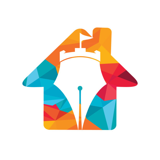 城堡笔教育标识设计图片下载