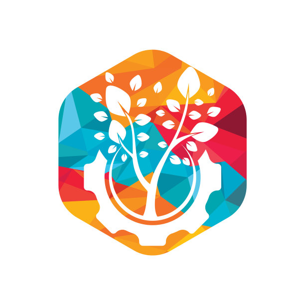 齿轮树标志设计模板图片下载