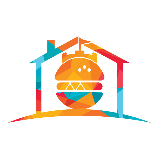 汉堡城堡标志设计模板图片下载