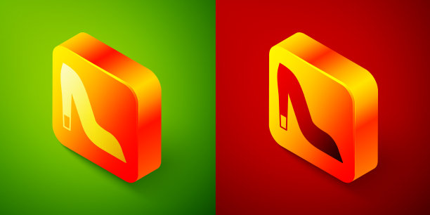 等距女鞋与高跟鞋图标隔离图片下载