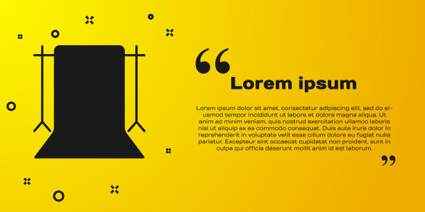 黑色空照相馆图标孤立在黄色上图片下载