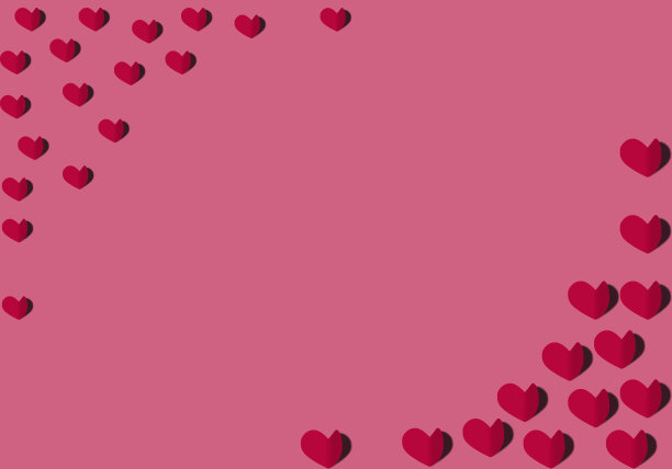 红色背景上的红心。图片下载