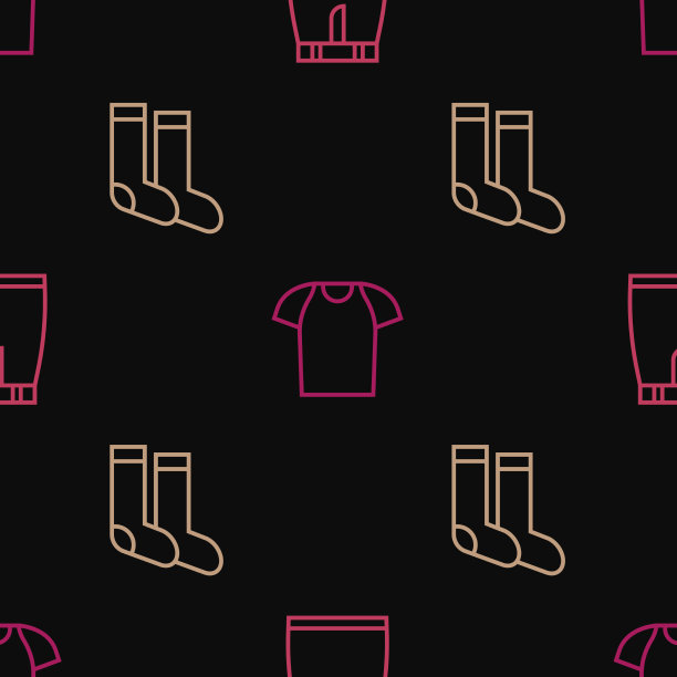 设置线裙，袜子和t恤无缝图片下载