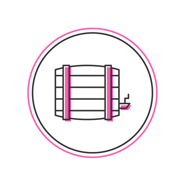 填充轮廓木桶图标孤立上图片下载