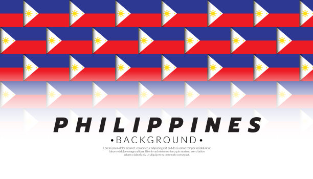 菲律宾国旗图案背景模板。AEC东盟经济共同体旗帜。矢量插图。图片下载