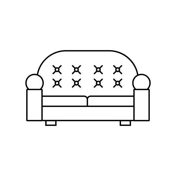 沙发、沙发、沙发简单的线条图标图片下载