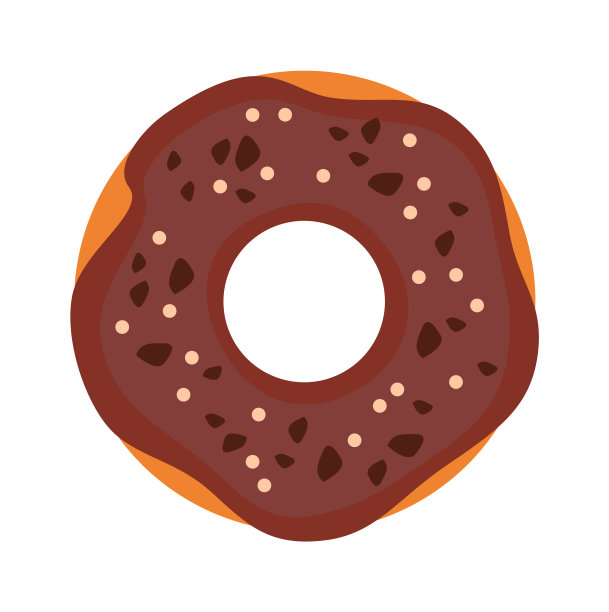 巧克力甜甜圈图标。矢量图图片下载