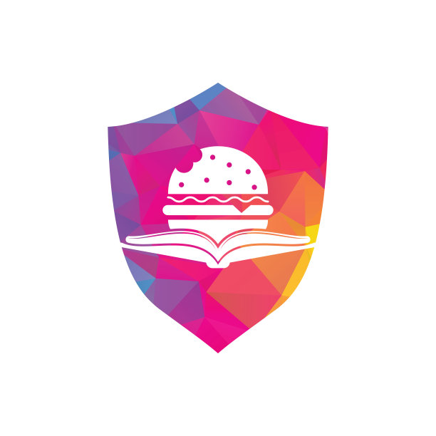 汉堡书标志设计矢量。图片下载