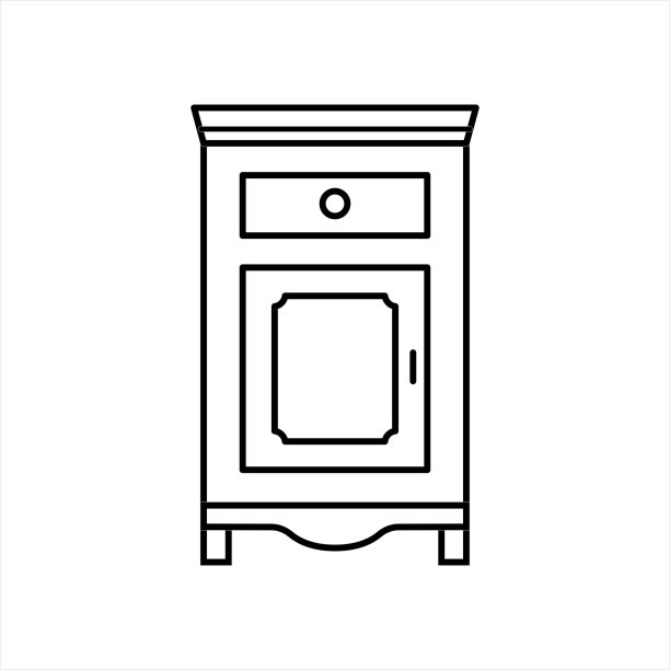 床头柜图标。床头灯矢量图图片下载
