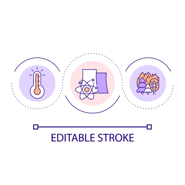 注意核电站附近的野生动物循环概念图标图片下载