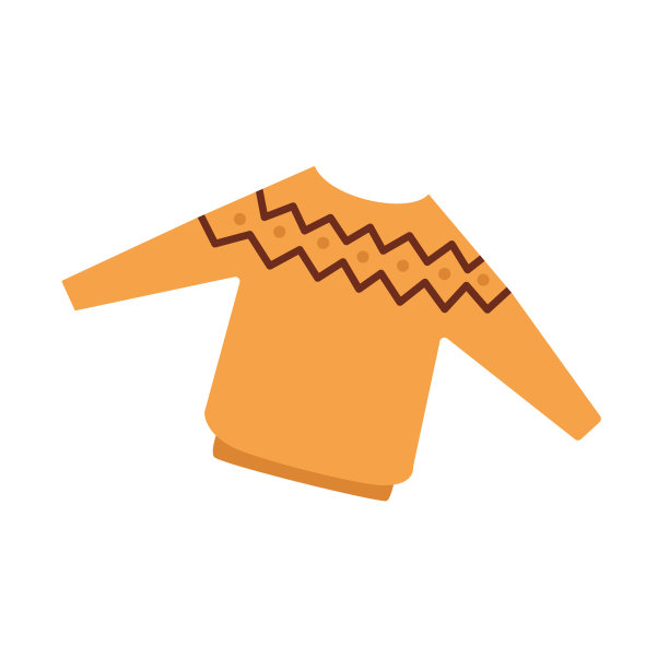 可爱的针织毛衣孤立在白色背景。舒适的套头衫，运动衫，温暖的衣服图标。矢量插图在卡通平面风格图片下载