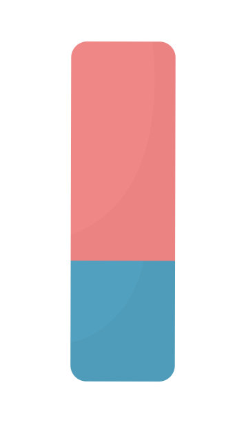 橡皮擦半平面颜色矢量对象图片下载