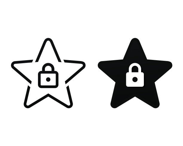 明星锁图标。说明向量图片下载