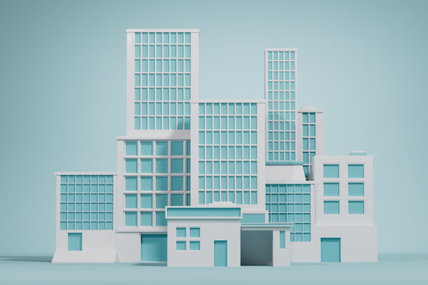 三维渲染不同时期的城市建设图片下载